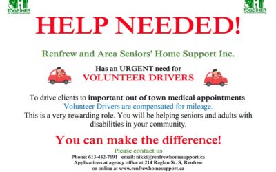Urgent Need of Volunteer Drivers for Out-of-Town Medical Appointments